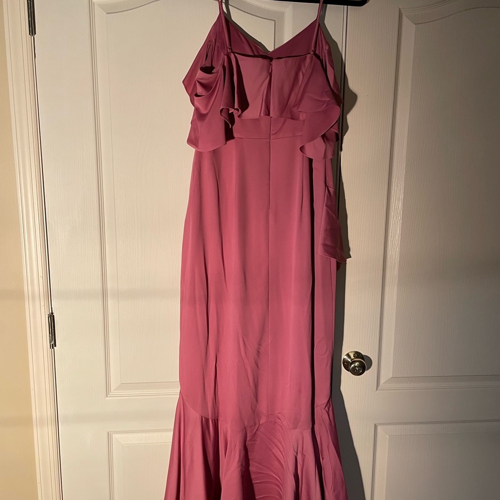 Nicole miller hi low dress cold shoulder mauve size 10